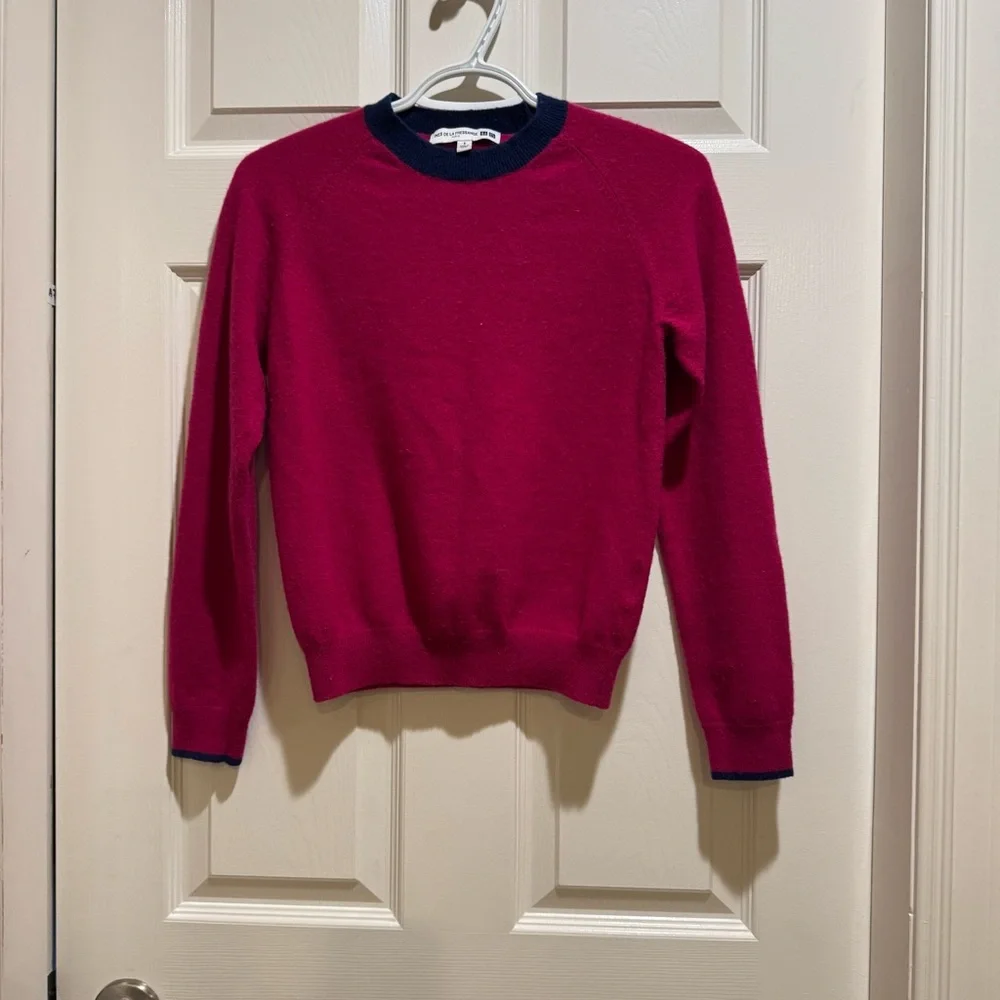 Uniqlo Ines de la Fressange 100% Cashmere Sweater Parisian Chic Rare Preppy - Picture 2 of 10